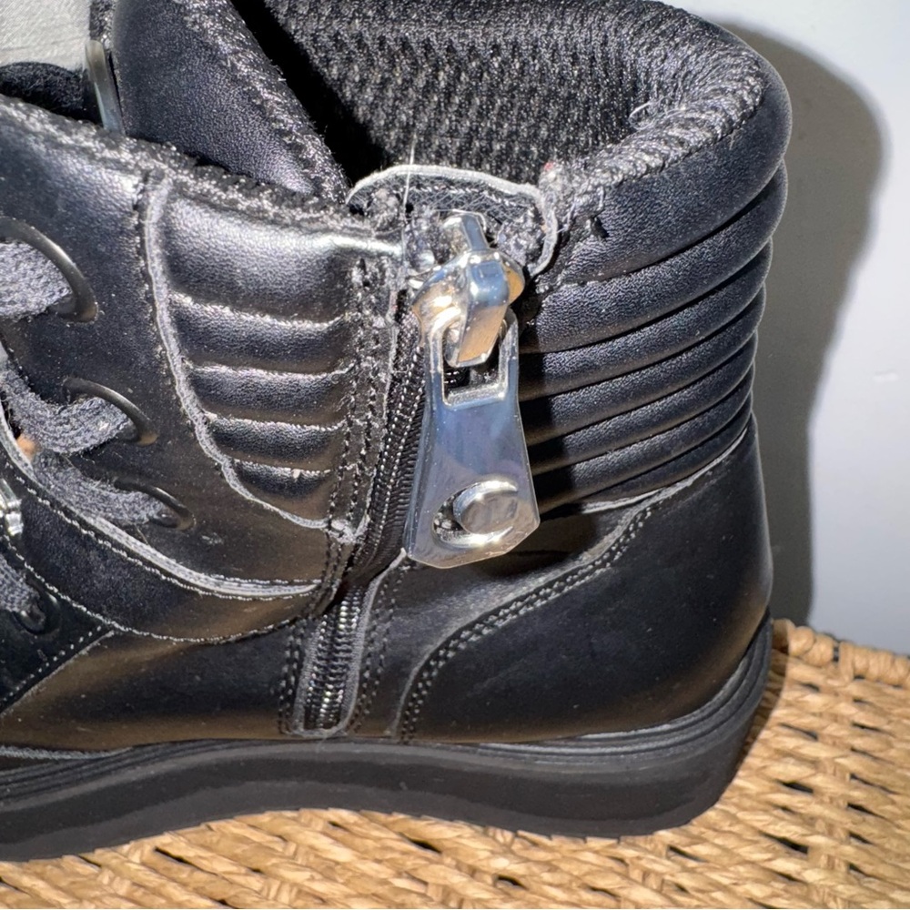 Killstar Luna Black Platform Boots 8 Vegan Leather Rare Punk Goth - Picture 11 of 14